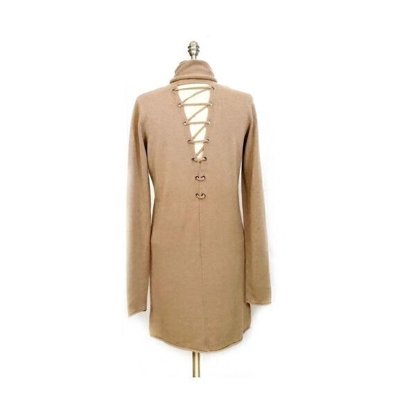 PHILANTHROPY CITY MINI DRESS NUDE TAN WOMENS SIZE M WOOL/CASHMERE BLEND - Picture 4 of 7